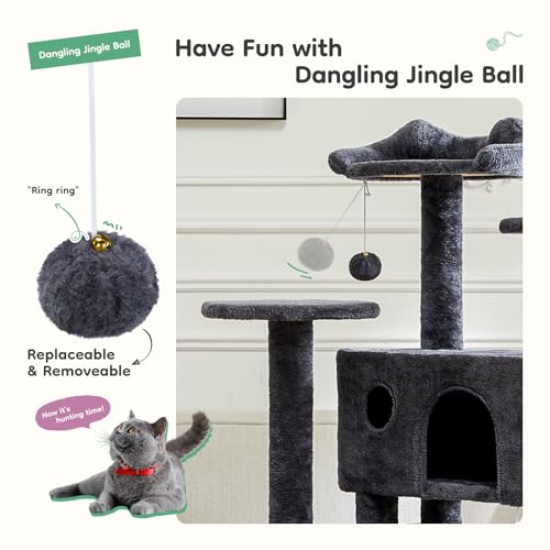 50 Inch Cat Tree Tower with Scratching Posts