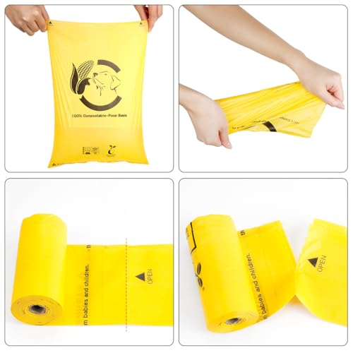 Certified Compostable Dog Poop Bags (Maize Yellow / 270 Count (Pack of 1))