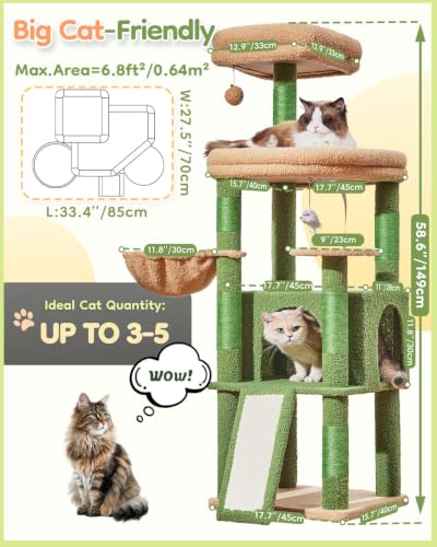 Sturdy Cat Tree (Cactus / 58.7 Inches)