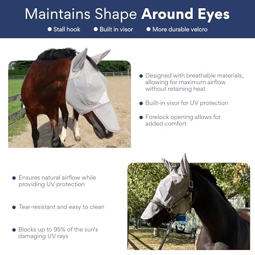 Horse Fly Mask with Ears & Nose Cover