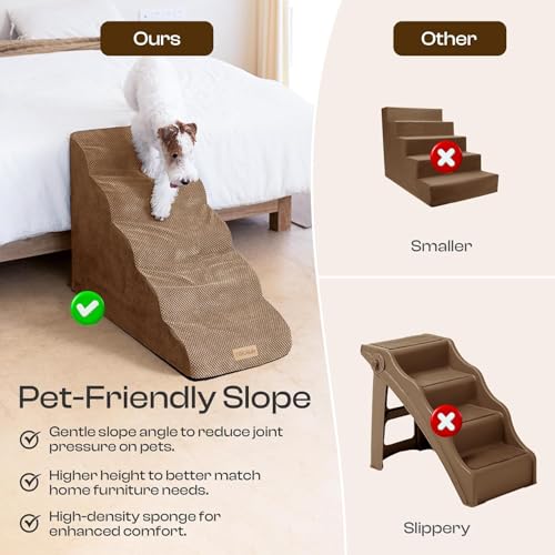 Dog Stairs Replacement Cover for 5 (Dark Coffee / Cover 24.5"H)