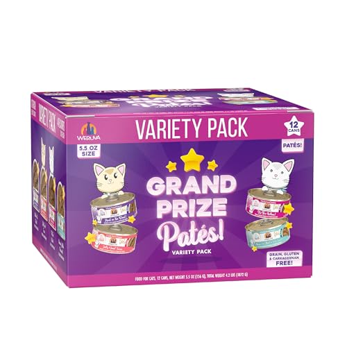 Wet Cat Food Grand Prize Patés Variety Pack (5.5 Ounce (Pack of 12))