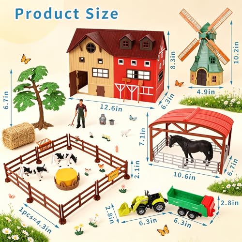 Farm Animals Figurines Toys (Farm Playset)