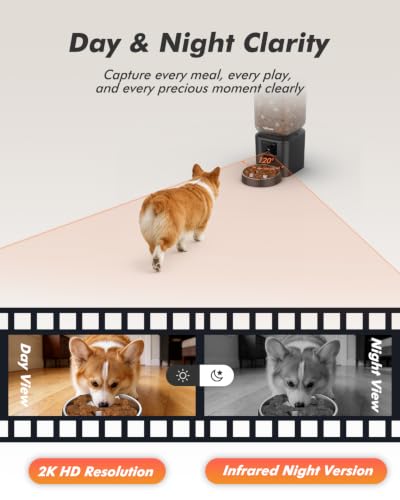 Automatic Dog Feeder with 2K Cameras (Matte Black)