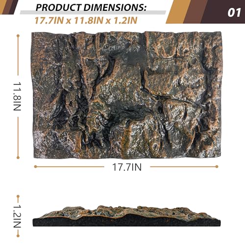 17.7x11.8in Rock Terrarium Background (yellow-17.7"*11.8"（1pcs）)