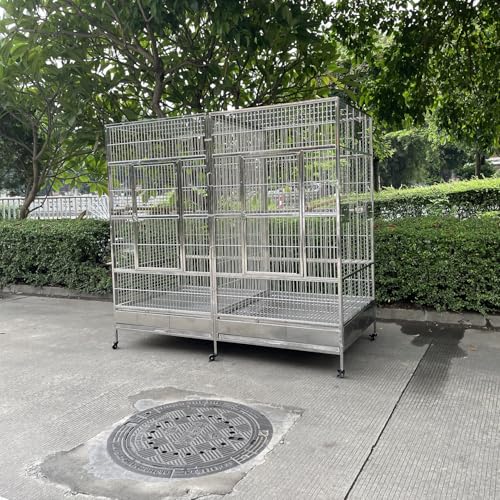 SUS201 Stainless Steel Double Twin Bird Cage for Parrots