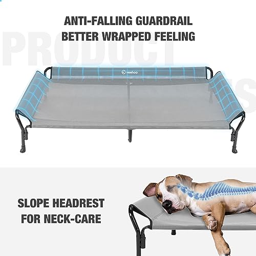 Cooling Elevated Dog Bed (Grey / 62.5"L x 37.0"W x 12.0"Th)