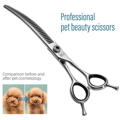 FENICE Professional Pet Grooming Scissors (Curved Chunker / 7.0 inch)