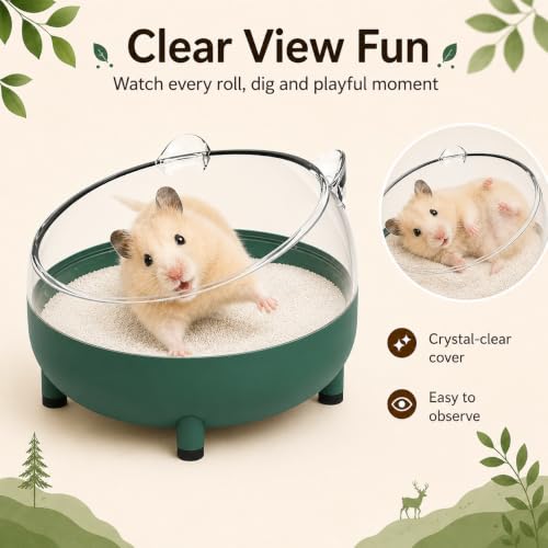 Hamster Sand Bath Container (bathtub-darkgreen)