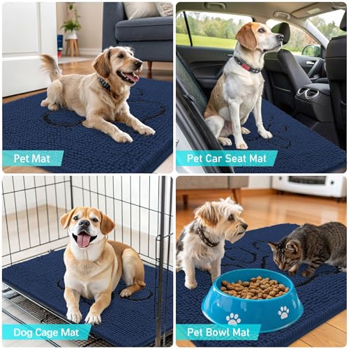 Dog Door Mat for Muddy Paws 36x24 (Dark Blue / 36" X 24")