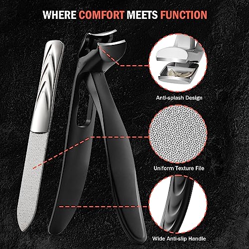 Toenail Clippers for Seniors (Black / Large)