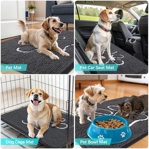 Dog Door Mat for Muddy Paws 47x32 (Dark Grey / 47" X 32")