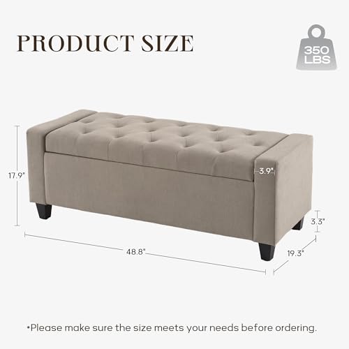 Ottoman with Storage (Khaki)