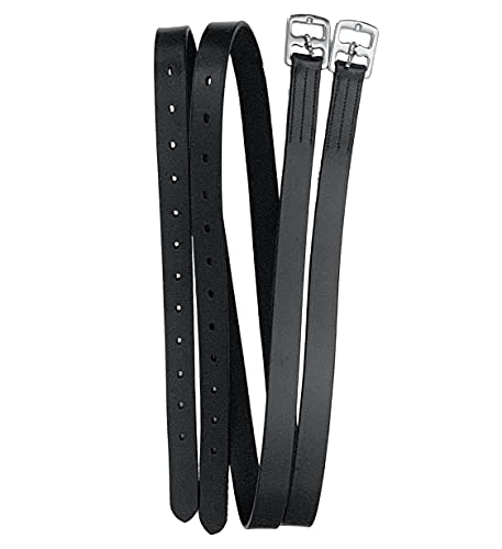 Genuine Leather English Stirrup Leathers (48 inch / Black)