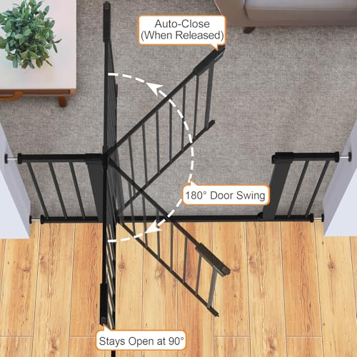 36" Extra Tall Baby Gate (Black / 30"-46" W x 36" H)