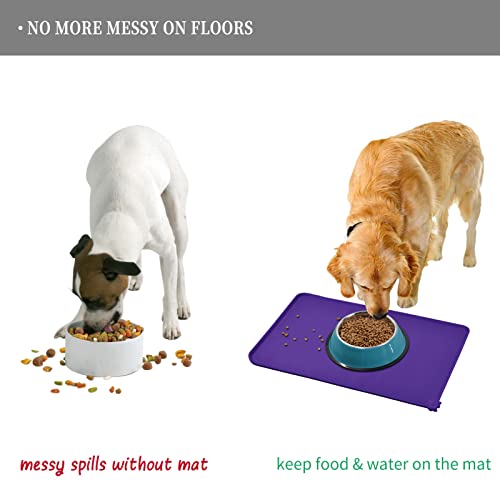 Silicone Pet Feeding Mat (Purple / 24" x 16")