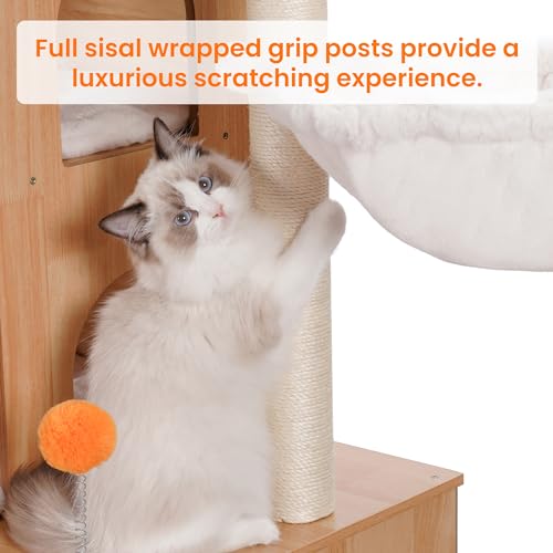 Cat Tree with Litter Box Enclosure for Indoor Big Cat HCT110WB (Walnut / 60 inch)