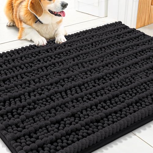 Dog Door Mat for Muddy Paws 30x20 (Layered-Black / 30"X20")
