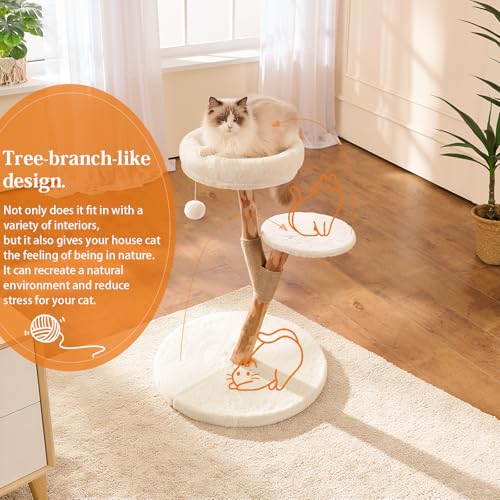 2 Tier Cat Tree for Kittens & Small Cats (White / Small 2-Tier)