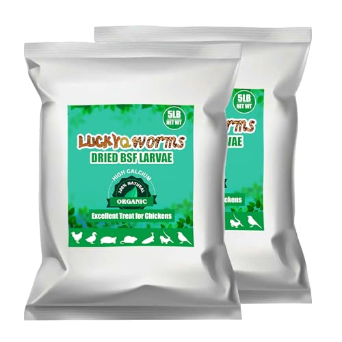 10lb Dried Black Soldier Fly Larvae for Chickens Hen High Protein Duck Food (10 Pound (Pack of 1))