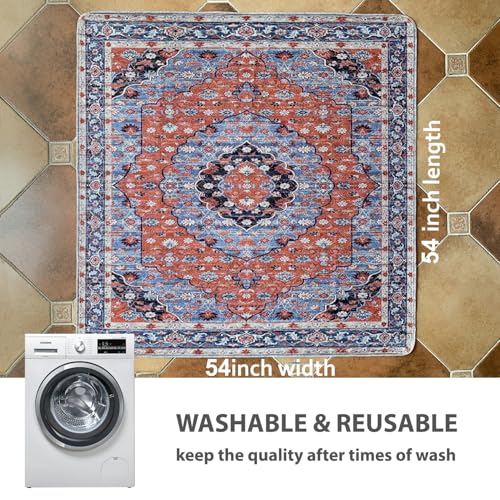 Washable Pee Pads for Dogs (54x54 Inch (Pack of 2) / Red/Floral)