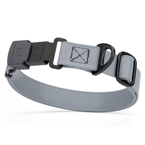 Biothane Waterproof Dog Collar with Herm Sprenger Stainless Steel Quick Release Buckle (W 3/4" x L 12"-19" / Battleship Gray)