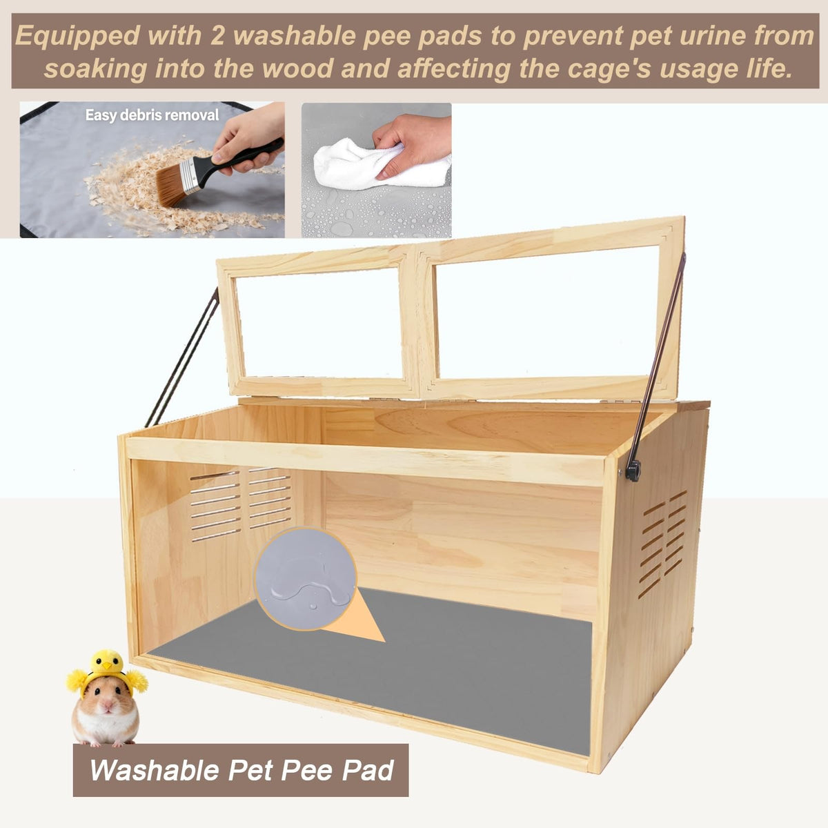 Wooden Hamster Cage (40.0"L x 20.0"W x 20.0"H)