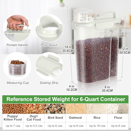 Airtight Rice Container 10 Lbs (6Qt-Beige)