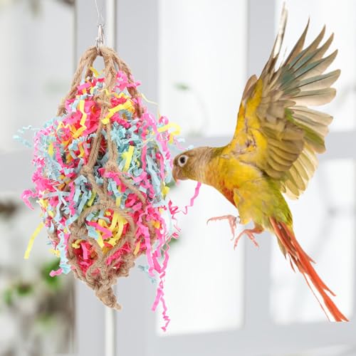 Bird Shredding Foraging Toy Parrot Cage Hanging Paper Chew Toy (Shredding Toy)