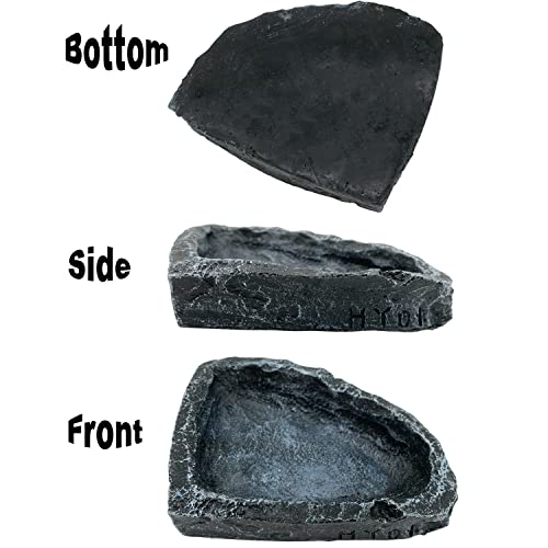 Reptile Water Dish Food Bowl (2 Pack Corner Bowls)
