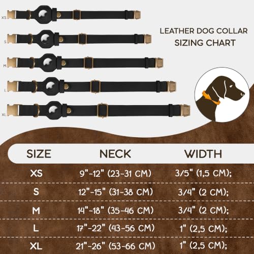AirTag Dog Collar (Black / M, 14"-18" Neck Fit)