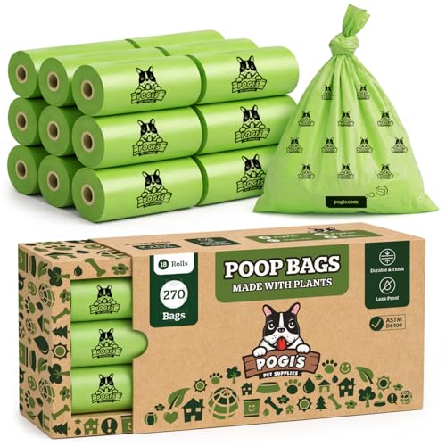 Pogi's Compostable Dog Poop Bags (1 Count (Pack of 270) / Unscented)