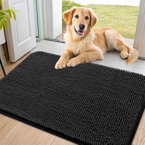 Dog Door Mat for Muddy Paws 40x24 (Black / 40"X24")