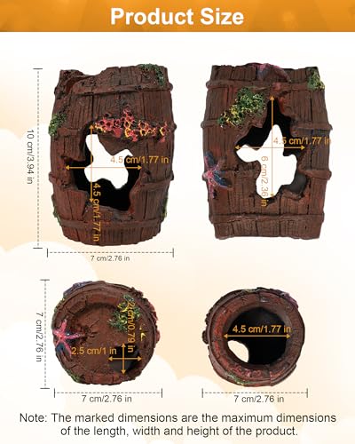 Fish Tank Decorations (Wood Barrel)