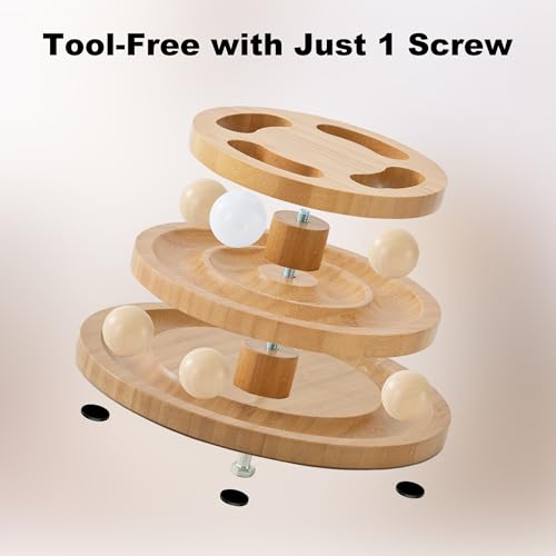 Cat Ball Track Toy with Puzzle Top (Medium Size)
