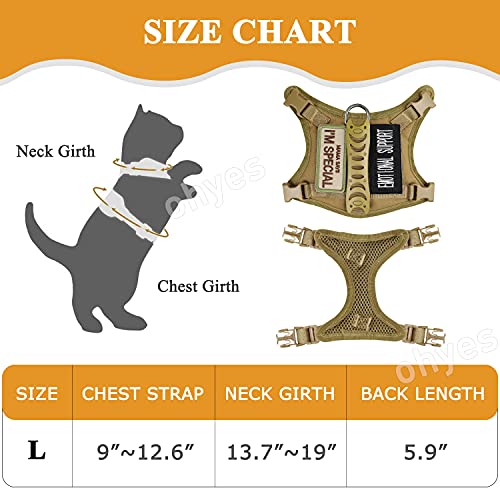 Tactical Cat Harness for Walking Escape Proof (Large / Khaki)