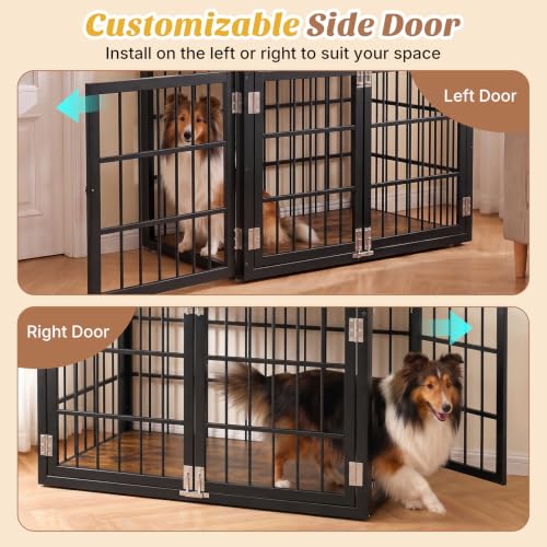 Dog Crate Furniture 42 Inch Indoor Crate for Large Dog Wooden Kennel (Black / 42.1"L x 30.0"W x 30.2"H)
