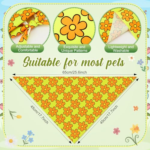 50 Pcs Cartoon Dog Bandana Bulk for Hippie Paw Print Flower Adventure Cute Soft Triangle Dog Bibs Summer Theme Birthday Party Supplies for Small Medium Large Costume 25.6 x 17.7 x 17.7 Inch (Cartoon Dog / 25.6 x 17.7 x 17.7 Inch)