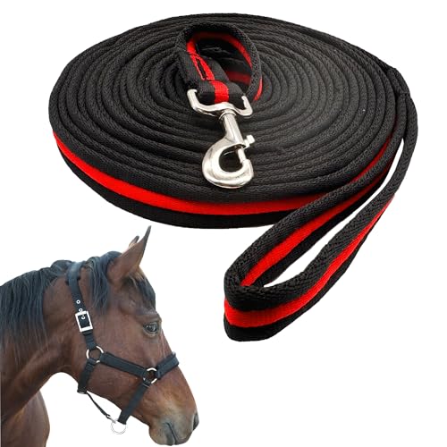 Lunge Line for Horse (Black&Red&Black / 26ft/8m)
