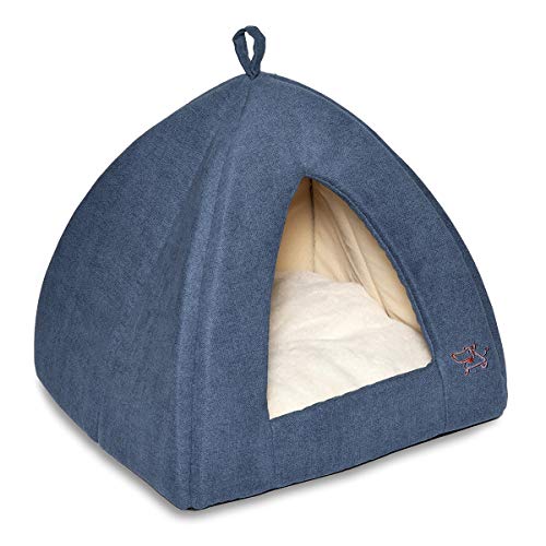Cat Bed for Indoor Cat (Navy / 16" x 16" x H:14")