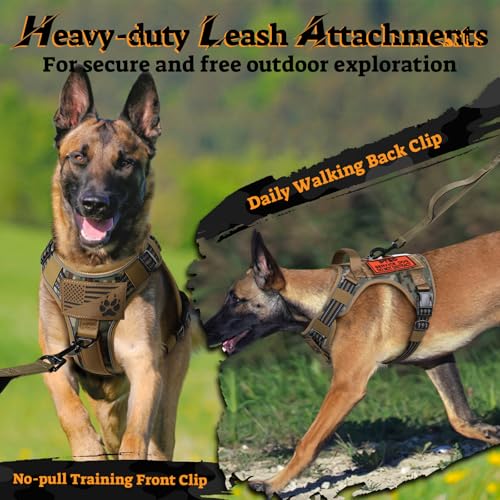 Tactical Dog Harness Medium Sized (M(chest:20.1"-33.9",neck:17.7"-22.3",back:7.5") / Desert Camo)