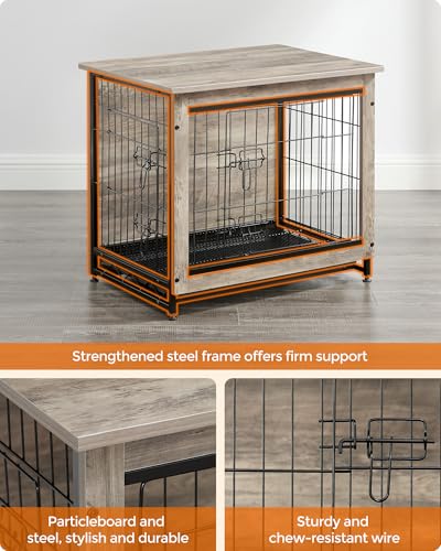 27.2" Dog Crate Furniture (Greige / 27.2"L x 20.1"W x 23.6"H)