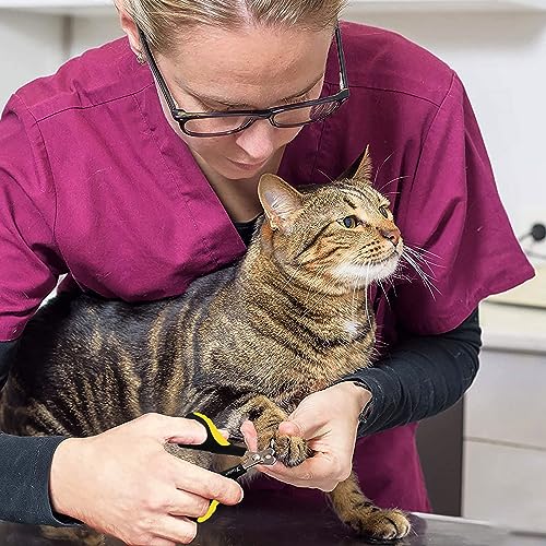 Cat Nail Clipper Stainless Steel Cat Claw Trimmers for Rabbits (Bright Yellow / Small pets)