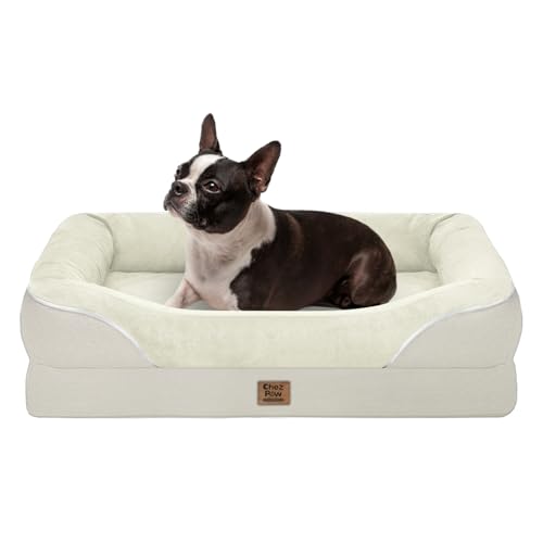 Orthopedic Waterproof Dog Bed for Large Sized Dogs (Beige / 36"L x 27"W x 7"Th)