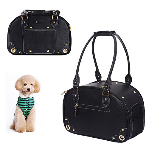 Dog Carrier Purse (15.3"L x 8.1"W x 10.0"H / Black)