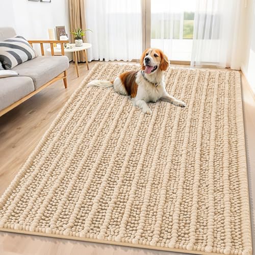 Dog Door Mat for Muddy Paws 71x46 (Layered-Beige / 71"X46")