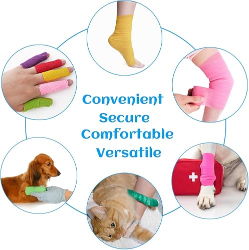24 Rolls Elastic Self Adhesive Bandage Wrap 2 Inch (2 Inch-24 Count Purple)