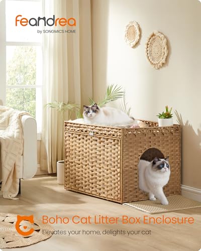 Cat Litter Box Enclosure (Goose Yellow / M (27.5" L x 20.5" W x 22" H))