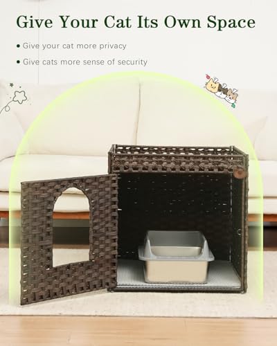 Cat Litter Box Enclosure (Brown / XL)