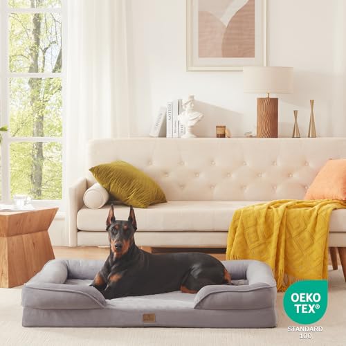 Orthopedic Dog Bed (48.0"L x 35.0"W x 8.0"Th / Light Grey)